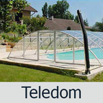Halbhohe Schwimmbadüberdachung Teledom von Vöroka